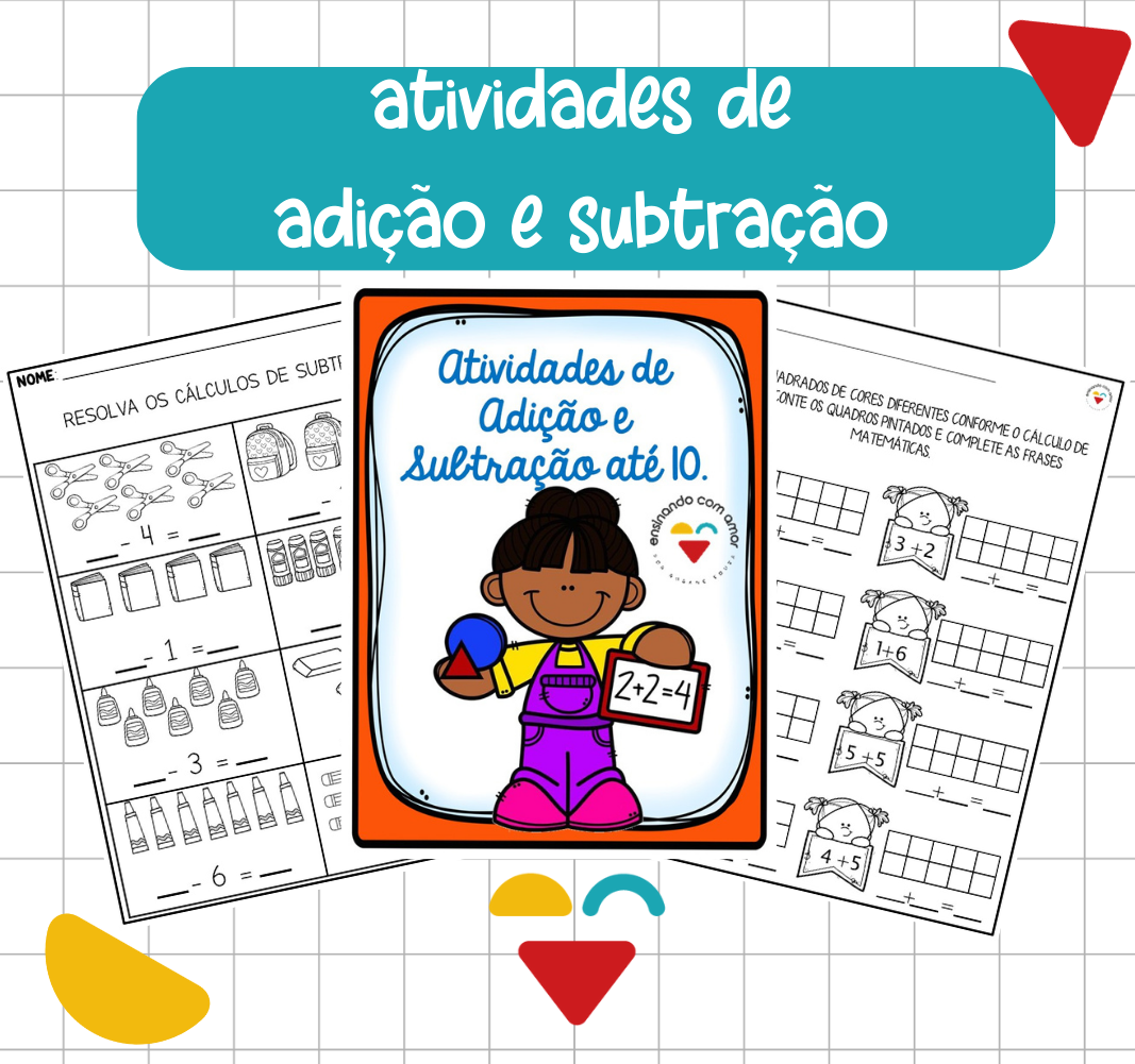 Adição e subtração  Atividades de subtração, Adição e subtração,  Atividades de alfabetização matemática