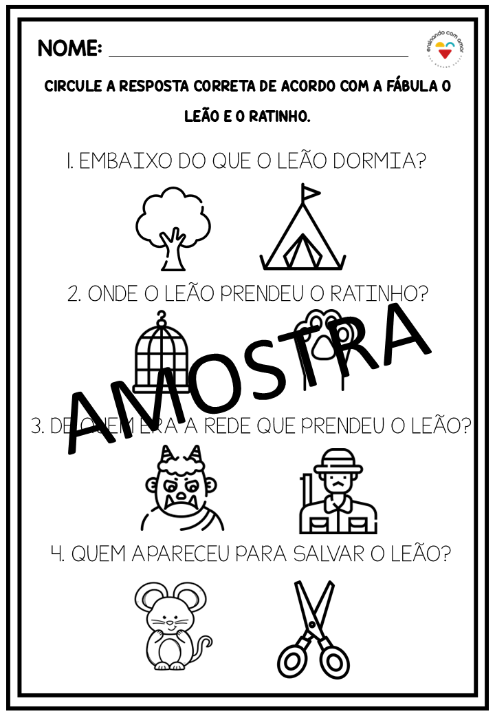 SEQUÊNCIA DIDÁTICA O LEÃO E O RATINHO - Imagem 5