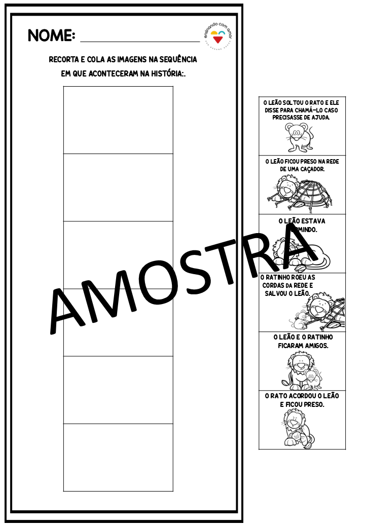 SEQUÊNCIA DIDÁTICA O LEÃO E O RATINHO - Imagem 3