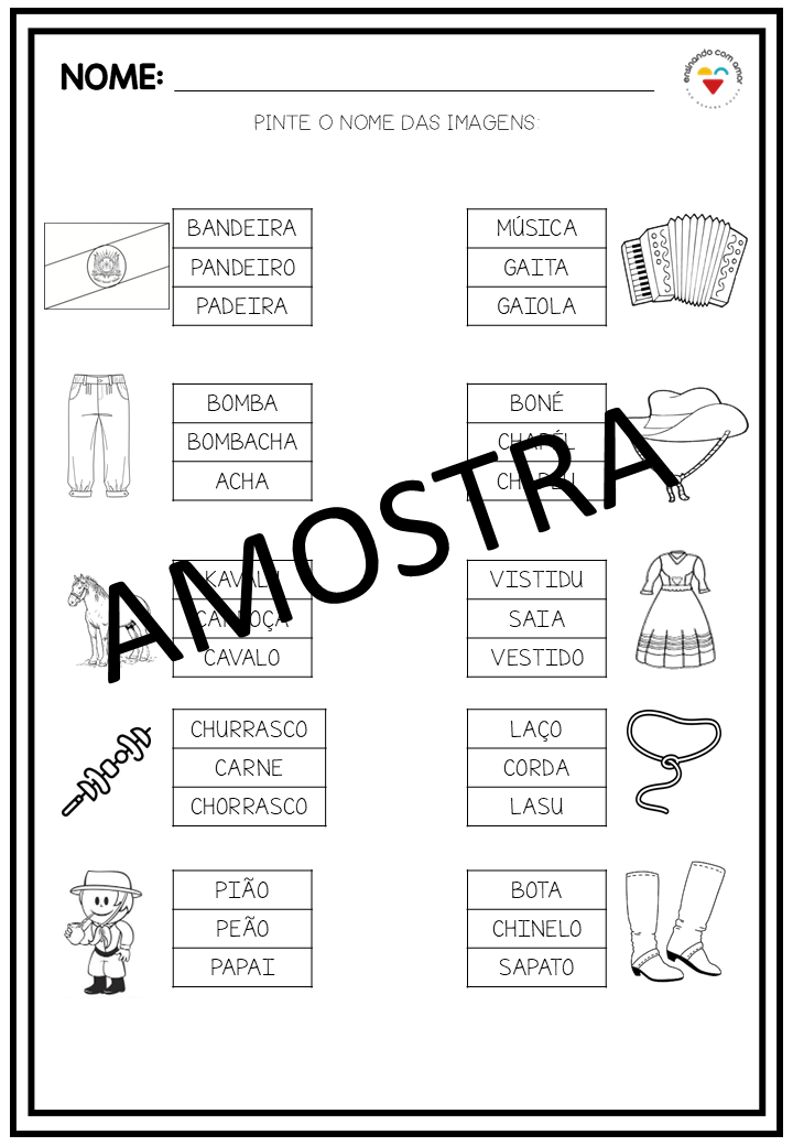 ATIVIDADES DIA DO GAÚCHO ALFABETIZAÇÃO - Imagem 6