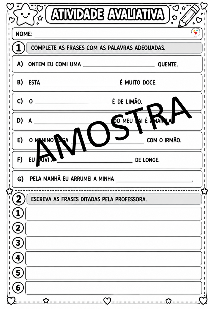 ATIVIDADES AVALIATIVAS ALFABETIZAÇÃO - Imagem 8